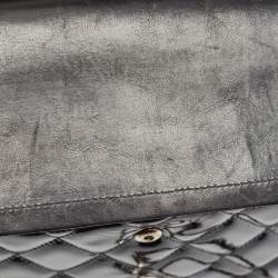 Pre Owned Chanel Black Quilted Patent Leather Jumbo Classic Double Flap Bag