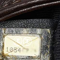 Pre Owned Chanel Dark Brown Leather LAX Accordion Flap Bag
