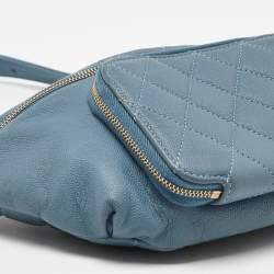 Pre Owned Chanel Blue Caviar Leather Business Affinity Waist Bag