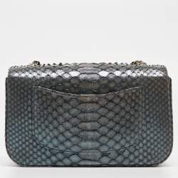 مملوكة مسبقًا Chanel Metallic Blue Python New Mini Classic Flap Bag