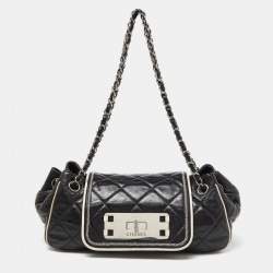 Pre Owned Chanel Black Quilted Leather Reissue Accordion Flap Bag
