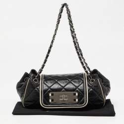Pre Owned Chanel Black Quilted Leather Reissue Accordion Flap Bag