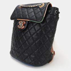 Chanel bLack Lambskin Quilted Cuba Urban Spirit Backpack 