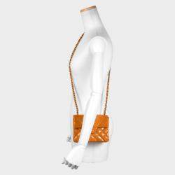 Chanel Orange Patent Leather XS Classic Single Flap Shoulder Bags