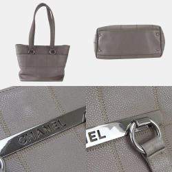 Chanel grey caviar leather cube Tote 