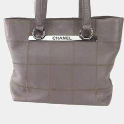Chanel grey caviar leather cube Tote 