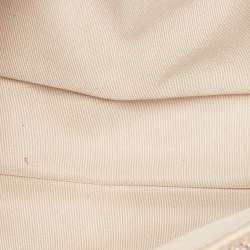 Pre Owned Chanel Beige Iridescent Leather Medium Beaded Classic Single Flap Bag