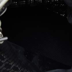 Pre Owned Chanel Black/White Mesh and Leather Bucket Bag 