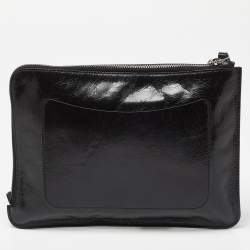 Pre Owned Chanel Black Glossy Leather Je Ne Suis Pas En Solde Pouch