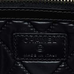 Pre Owned Chanel Black Glossy Leather Je Ne Suis Pas En Solde Pouch