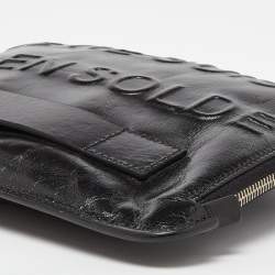 Pre Owned Chanel Black Glossy Leather Je Ne Suis Pas En Solde Pouch