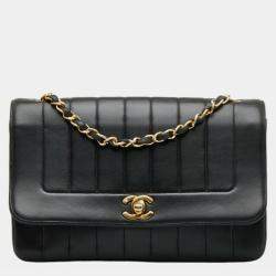 Chanel Black Lambskin Vertical Border Flap Bag