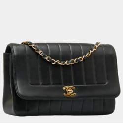 Chanel Black Lambskin Vertical Border Flap Bag
