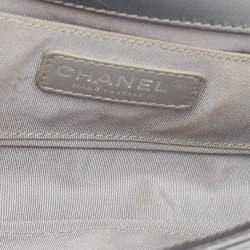 Chanel Grey Quilted Leather East West Boy Bag
