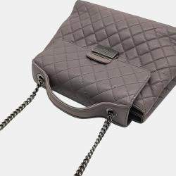 Chanel  Purple and Grey Tone Tote and Shoulder Bag