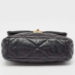 Pre Owned Chanel Black Quilted Leather Medium 19 Flap Bag