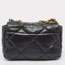 Pre Owned Chanel Black Quilted Leather Medium 19 Flap Bag