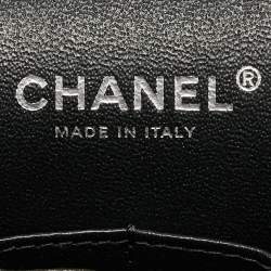 Pre Owned  Chanel Black Quilted Caviar Leather Jumbo Classic Double Flap Bag