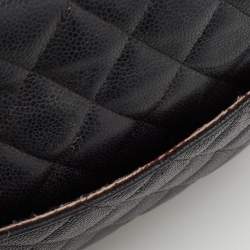 Pre Owned Chanel Black Quilted Caviar Leather Jumbo Classic Double Flap Bag