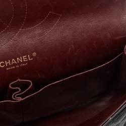 Pre Owned Chanel Black Quilted Caviar Leather Jumbo Classic Double Flap Bag