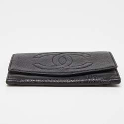 Chanel Black Caviar Leather CC Timeless Continental Wallet