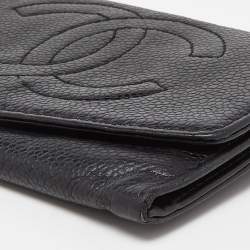 Chanel Black Caviar Leather CC Timeless Continental Wallet