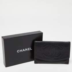 Chanel Black Caviar Leather CC Timeless Continental Wallet