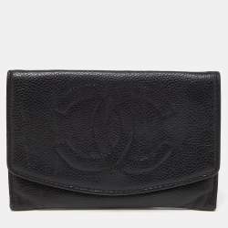 Chanel Black Caviar Leather CC Timeless Continental Wallet