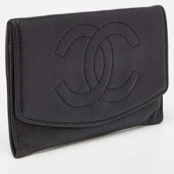 Chanel Black Caviar Leather CC Timeless Continental Wallet