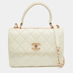 Chanel Off White Quilted Leather Small Trendy CC Flap Bag