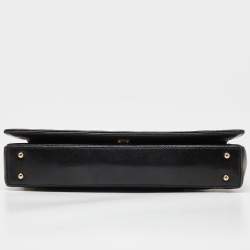 Pre Owned Chanel Black Chocolate Bar Leather Vintage Flap Bag