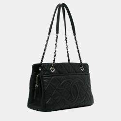 Chanel Black CC Soft Shopping Tote