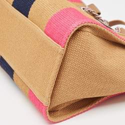 Chanel Multicolor Striped Straw Raffia Large Deauville Shopper Tote
