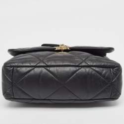 Pre Owned Chanel Black Quilted Leather Large 19 Flap Bag