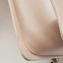 Pre Owned Chanel Pearl White Shimmer Quilted Leather Large Boy Flap Bag