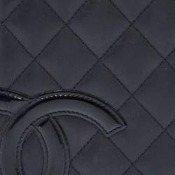 Chanel Black Quilted Leather Cambon Ligne Bifold Wallet