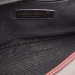 Chanel Burgundy Chevron Caviar Leather and Leather New Medium Boy Bag