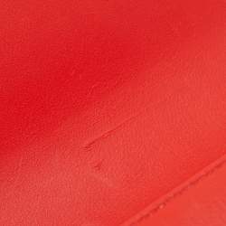 Pre Owned Chanel Red Stingray and Leather Small Boy Flap Bag