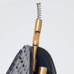 Pre Owned Chanel Multicolor Quilted Tweed and Python Medium CC Filigree Vanity Case Bag