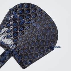 Pre Owned Chanel Multicolor Quilted Tweed and Python Medium CC Filigree Vanity Case Bag