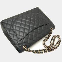 Chanel  Caviar Leather Large Classic Double Flap Shoulder Bags