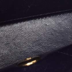 Pre Owned Chanel Navy Blue Quilted Leather Mini Vintage Square Flap Bag