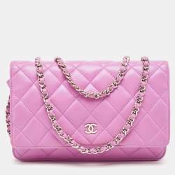 Chanel Purple Quilted Leather WOC Bag