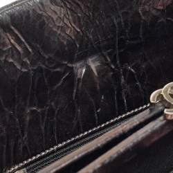 Pre Owned Chanel Black Quilted Aged Leather Large Just Mademoiselle Bowling Bag