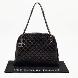 Pre Owned Chanel Black Quilted Aged Leather Large Just Mademoiselle Bowling Bag
