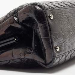 Pre Owned Chanel Black Quilted Aged Leather Large Just Mademoiselle Bowling Bag