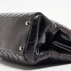 Pre Owned Chanel Black Quilted Aged Leather Large Just Mademoiselle Bowling Bag