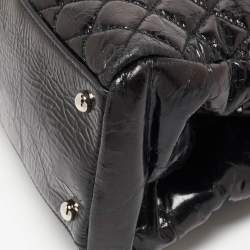 Pre Owned Chanel Black Quilted Aged Leather Large Just Mademoiselle Bowling Bag
