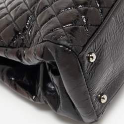 Pre Owned Chanel Black Quilted Aged Leather Large Just Mademoiselle Bowling Bag