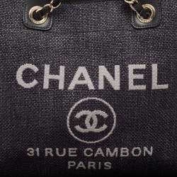 Chanel Black Raffia Large Deauville Tote
